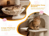 Beige 33.5" Multi-Level Cat Tree with 2-Tier Condo, Sisal Scratching Posts & Anti-Toppling Device 31785454