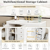 36.02-inch bathroom vanity with two soft-close doors, adjustable shelves and three drawers N729P184710K