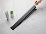 24 Inch Linear Shower Drain with 2-in-1 Flat & Tile Insert Removable Cover, 304 Stainless Steel with 92502598