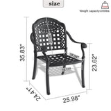 Cast Aluminum Patio Dining Chair 4PCS With Black Frame and Cushions In Random Colors W1710P166056
