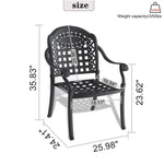 ZUN Cast Aluminum Patio Dining Chair 4PCS With Black Frame and Cushions In Random Colors W1710P166056