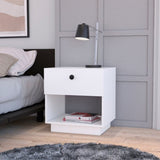 White 1-Drawer Nightstand B062P175089