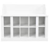 ON-TREND Shoe Storage Bench with Shelves and 4 Hooks, Elegant Hall Tree with Wall Mounted Coat Rack, WF313576AAK