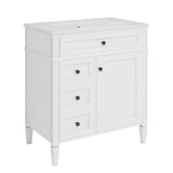 30'' Bathroom Vanity with Top Sink, Modern Bathroom Storage Cabinet with 2 Drawers and a Tip-out N710P206904Z