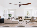72 Inch Ceiling Fan with 3 Solid Wood Blades, Reversible Quiet DC Motor, Remote Control, Modern W3816P585993