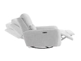 Dublin 30" Swivel Power Recliner Arm Chair Heathered Light Gray Polyester B2719P328581