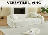86-inch Curved Convertible Sofa Recliner, 2-in-1 Frameless Folding Sofa Bed with Pull-Out Base and W3505P452816