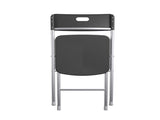 Resin Seat & Back Folding Chair, Black, 4-Pack 92565734