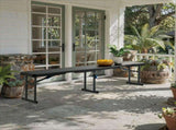6 ft Fold-in-Half Bench with Carrying Handle, Steel Frame, Black 91882302
