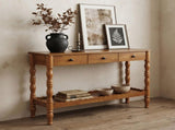 47.2'' Solid Wood Console Table for Entryway,2-Tier Wooden Sofa Table Behind Couch with Vintage W2263P510695