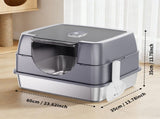 Galaxy stainless steel gray cat litter box, sturdy and durable, easy clean, odorless, non stick 61124127