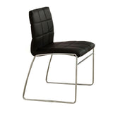 Set of 2 Leatherette Upholstered Side Chairs in Black and Chrome B016P156845