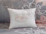 Printed Cotton Sateen Comforter Set Grey/Peach Twin/Twin XL B03597153