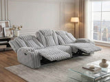 Light Gray Double Reclining Sofa with Cup Holders Ultra Comfort Premium Corduroy Upholstery Living B011P501907