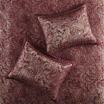 ZUN 5 Piece Jacquard Bedspread Set with Throw Pillows Burgundy King B03597643