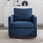 ZUN Mid Century Modern Swivel Accent Chair Armchair for Living Room, Bedroom, Guest Room, Office, Blue WF315697AAU