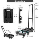 ZUN Folding Luggage Cart, Hand Truck, Dolly Cart, Ideal for Travel, Moving, Shopping, and Package 87749793