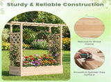 Fir Wood Raised Garden Bed with Side Trellis, 109.2235.56114.30 cm Planter Box with Drainage 69072812