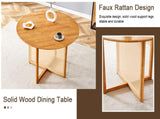 Chinese countryside retro solid wood round simple modern imitation rattan wooden W1151P154825