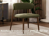 Dining Chairs Set of 2, Metal Kitchen Chairs with Modern Fabric Upholstered for Dining Room, Green 14675784