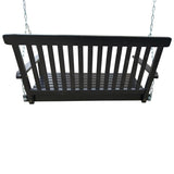 Front Porch Swing with Armrests, Wood Bench Swing with Hanging Chains,for Outdoor Patio ,Garden W49543721