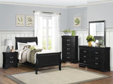 Classic Louis Philippe Style Black Finish 1pc Nightstand of Drawers Traditional Design Bedroom B01151367