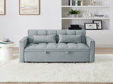 54.33 inch versatile foldable sofa bed in 3 lengths, modern sofa velvet pull-out bed, adjustable W2353P351264