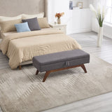 COOLMORE Teddy wool fabric, solid wood feet for solid weighing, and bed end stool with storage W1539P242732