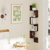 5-layer brown wall mounted corner stand/bookshelf 94784813