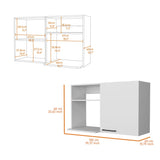 Oklahoma 2 Wall Cabinet, 2 Door Stackable Wall Mounted Storage Cabinet with 2 Side Shelf B128P148767