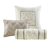 7 Piece Tufted Comforter Set Taupe Cal King B03596868