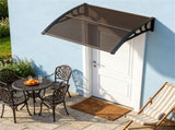 39"x30" Modern Polycarbonate Window Door Awning, UPF50 Waterproof Windproof Outdoor Patio Canopy 20740493