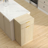 10-Gallon Woodgrain Tilt-Out Trash Can Cabinet with Wave-Textured Drawer & Pull-Out Bin 42935514