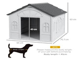 Gray Water Resistant Puppy Shelter Pet House with Door, Indoor Outdoor Use, Easy to Assemble for 77347981