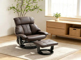 Massage Recliner Chair, 360&deg Swivel Recliner and Footstool Set, 10-Point Vibration Massage, 85620474