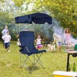 Foldable Beach Canopy Chair Sun Protection Camping Lawn Canopy Chair 330LBS Load Folding Seat w/ Cup 34994805