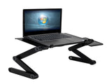 360-Degree Rotation Multifunctional Portable Folding Table with Fan & Mouse Black 35175416
