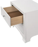 ZUN 1pc Modern Glam Style Crisp White Finish Two Drawer Nightstand Embossed Crocodile Pattern B01181033