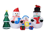 8FT Lighted Christmas Inflatable Decoration, Inflatable Snowman Family with JOY and Xmas Tree, Funny 17651821