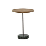 ZUN Natural and Green Round Marble Base Accent Table B062P153634