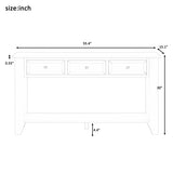 U_Style 55.4" Modern Entryway Console Table with Three Storage Drawers,Sideboard with Poplar Legs N711P272499B