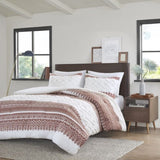 Full/Queen 3 Piece Cotton Comforter Set with Chenille Tufting B035P148267