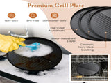 Black 1200W Electric BBQ Grill with Double-Zone Cooking, 2-in-1 Freestanding & Countertop Grill for 14283039
