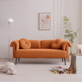 68.5" Modern Lamb Wool Sofa With Decorative Throw Pillows for Small Spaces W848P152953
