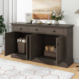 ZUN Retro-Style Sideboard with Extra Large Storage Space with Three Drawers and Two Compartments for 20681019