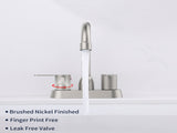 2 Handles Bathroom Sink Faucet, Brushed Nickel Centerset RV Bathroom Faucets for 3 Hole pop-up 05768411