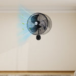 ZUN 18inch High Velocity Wall Mount Fan Oscillating,Industrial Fan with 3 Speed Ventilation,4592CFM 33266280