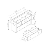 White Entryway Shoe Bench, Three Shelves Organizer with Storage Drawer B107131297