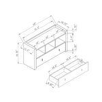 ZUN Shoe Entry Bench with Three Shelves, One Drawer with Divided Compartment- Distressed Grey B107130834