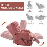 Dual Motor Heat Massage Infinite Position Up to 350 LBS Electric Power Lift Recliners with 15214958
